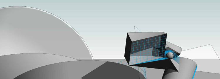 2 Formen mit Hintergrund 01 - 3D-Ansicht - {3D}2